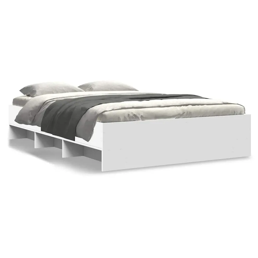 Cadre de lit sans matelas blanc 140x200 cm bois d'ingénierie - 2