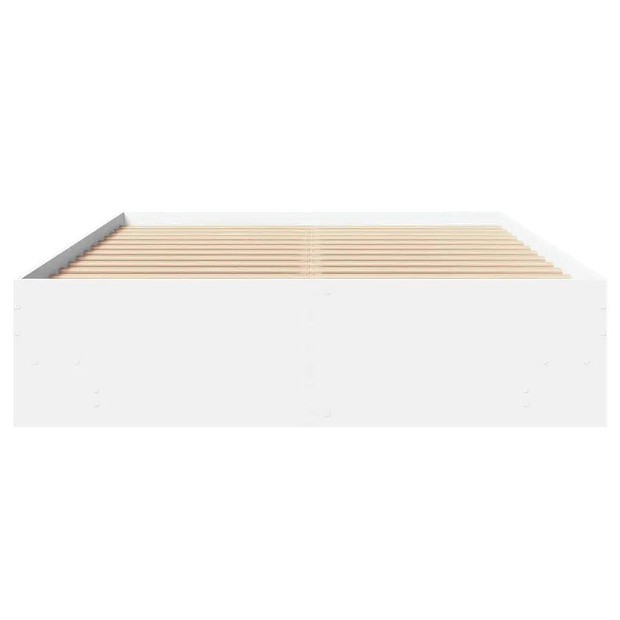 Cadre de lit sans matelas blanc 140x200 cm bois d'ingénierie - 5