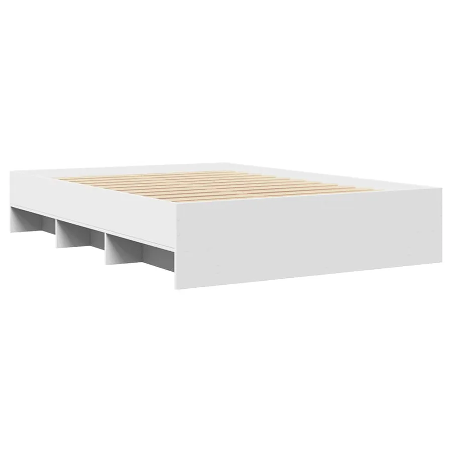 Cadre de lit sans matelas blanc 140x200 cm bois d'ingénierie - 7