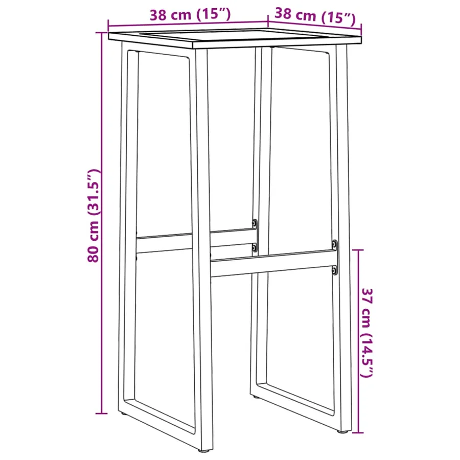 Tabourets de bar lot de 4 noir acier enduit de poudre - 10