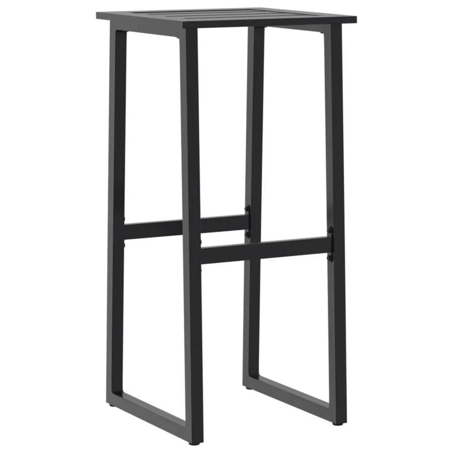 Tabourets de bar lot de 4 noir acier enduit de poudre - 4