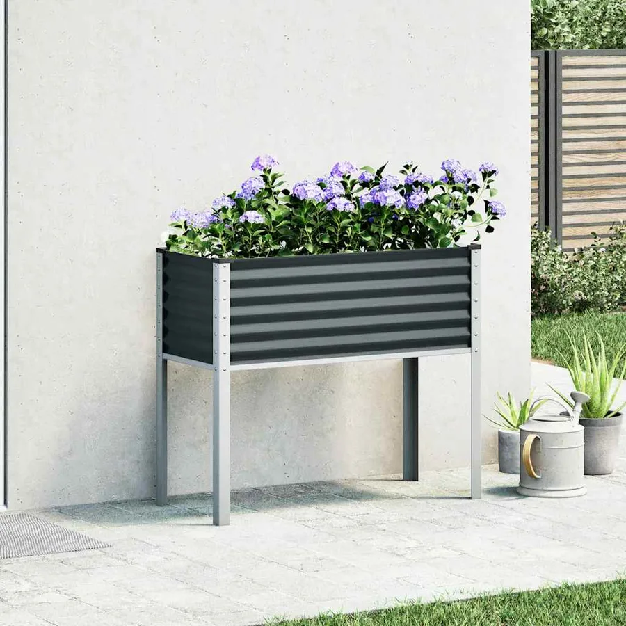 Jardinière de jardin Anthracite 100x45x90 cm Acier - 3