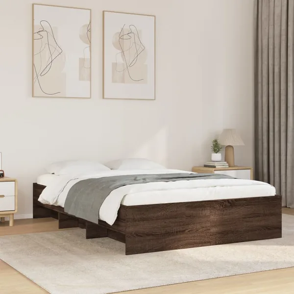 Cadre de lit sans matelas chêne marron 120x200 cm