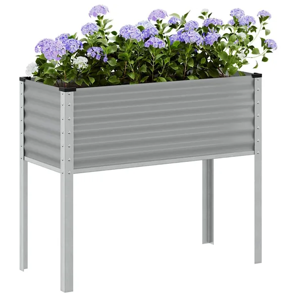 Jardinière gris 100x45x90 cm acier