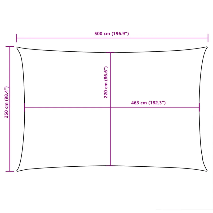 Voile de parasol tissu oxford rectangulaire 2,5x5 m blanc - 10