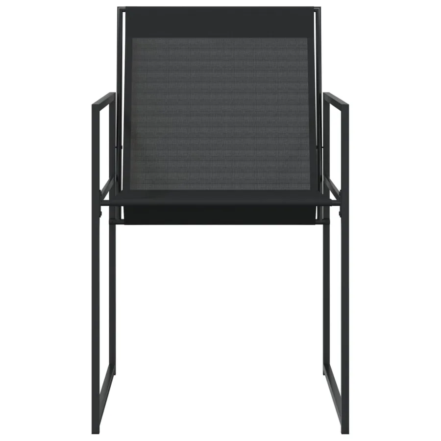 Chaises de jardin 4 pcs noir acier et textilène - 4