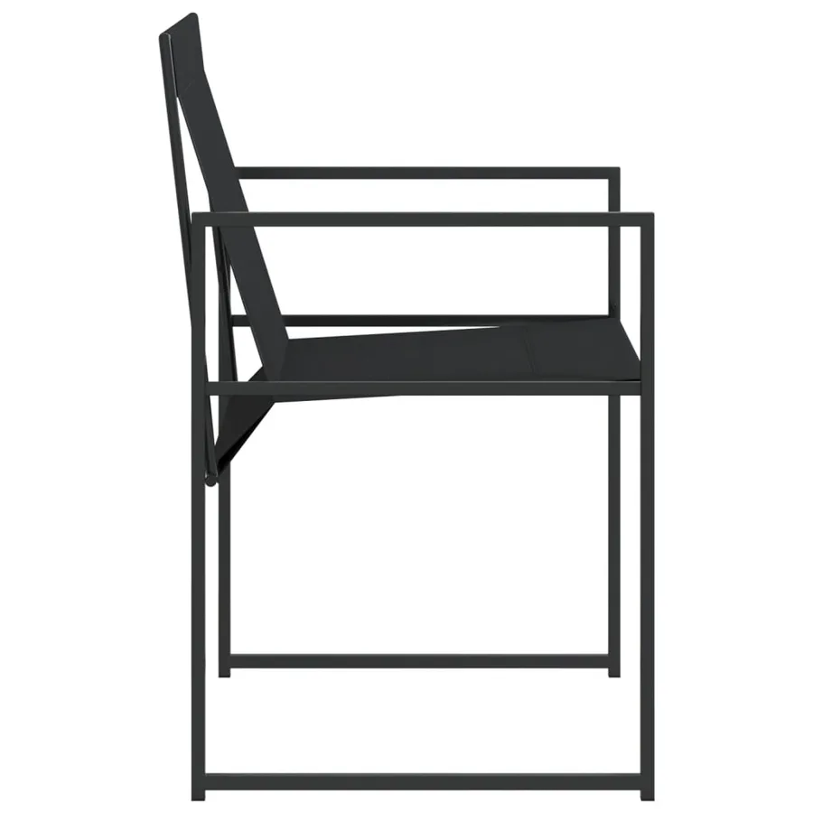 Chaises de jardin 4 pcs noir acier et textilène - 6