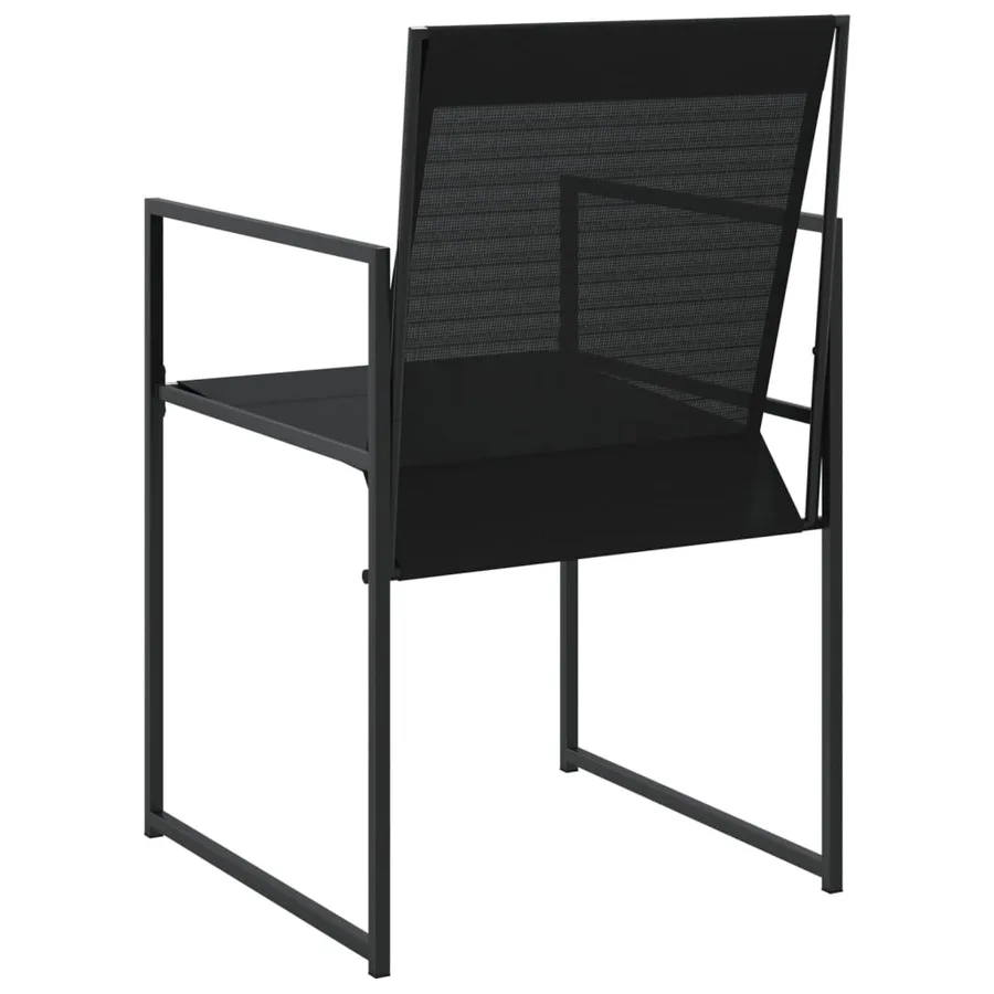 Chaises de jardin 4 pcs noir acier et textilène - 7