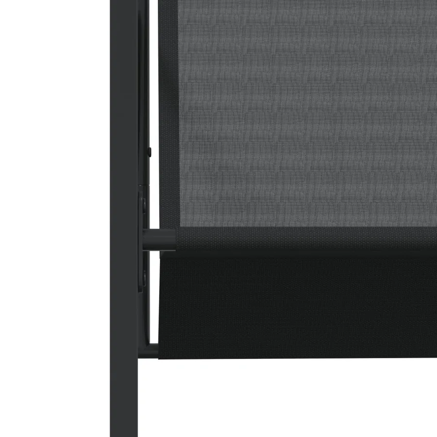 Chaises de jardin 4 pcs noir acier et textilène - 9
