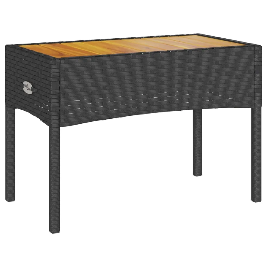 Banc de jardin 2 places avec coussins/table noir résine tressée - 6