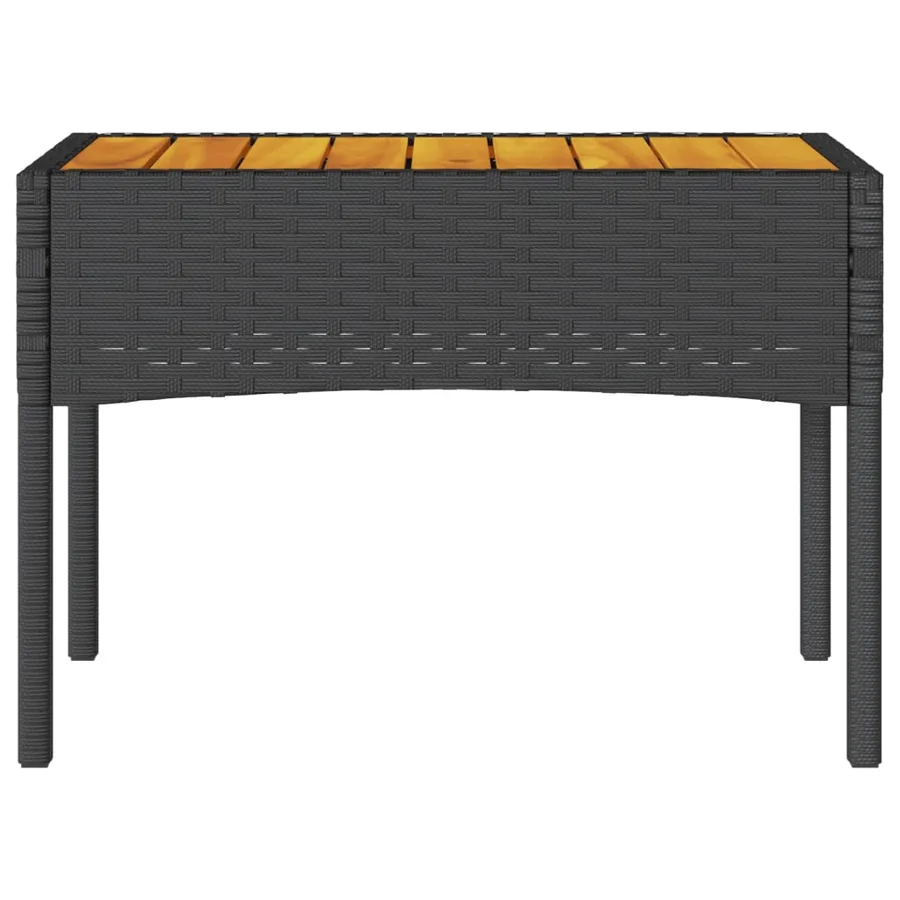 Banc de jardin 2 places avec coussins/table noir résine tressée - 7