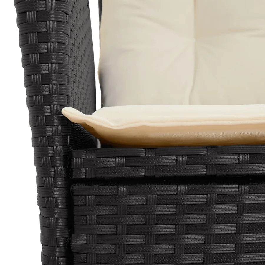 Ensemble à manger de jardin coussins 7pcs Noir Résine tressée - 5