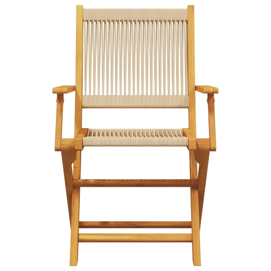 Ensemble à Manger de jardin 7pcs beige polypropylène et bois - 4