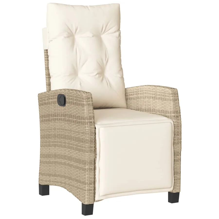Ensemble à manger de jardin et coussins 3 pcs Beige poly rotin - 3
