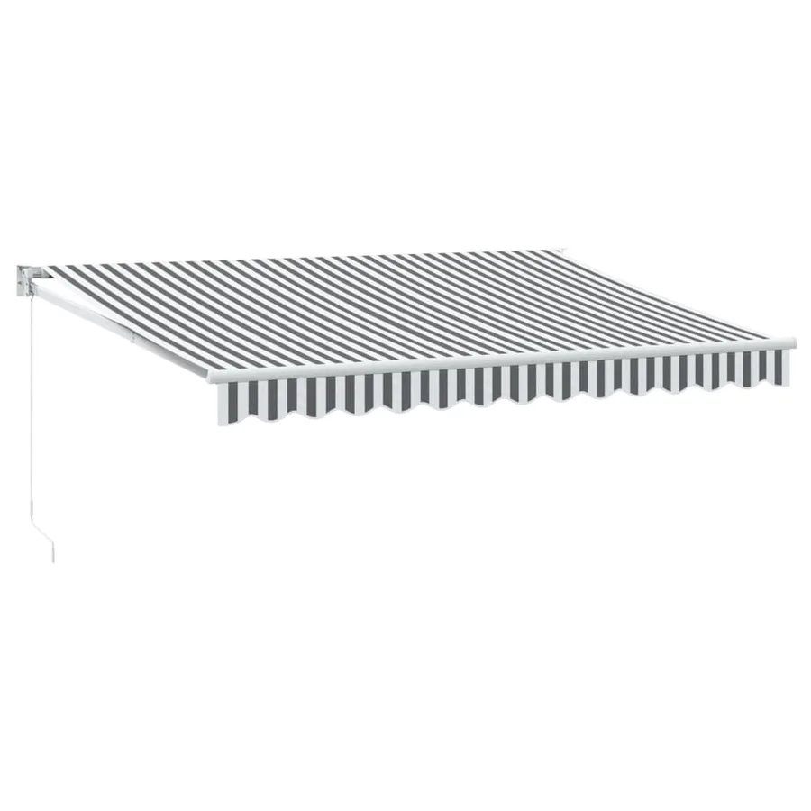 Auvent rétractable anthracite et blanc 3,5x2,5m tissu/aluminium - 2