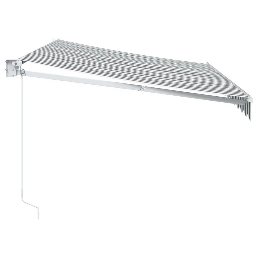 Auvent rétractable anthracite et blanc 3,5x2,5m tissu/aluminium - 4