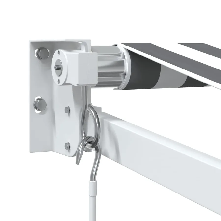 Auvent rétractable anthracite et blanc 3,5x2,5m tissu/aluminium - 6