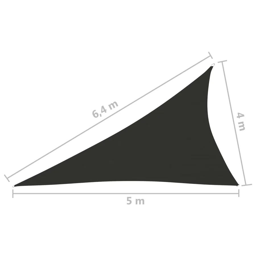 Voile de parasol tissu oxford triangulaire 4x5x6,4 m anthracite - 7