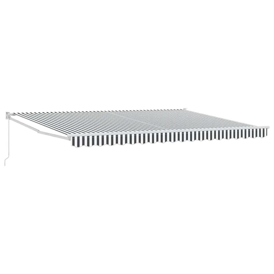 Auvent rétractable anthracite et blanc 4,5x3 m tissu/aluminium - 2