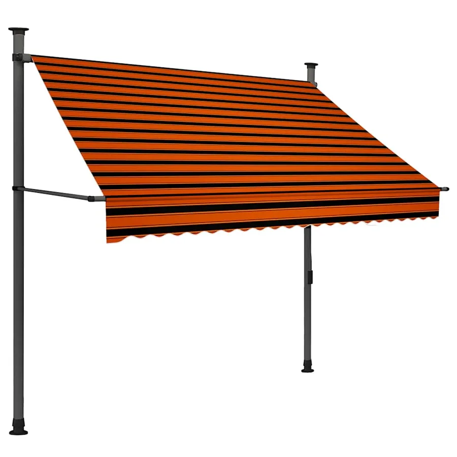 Manual retractable awning with LED 200 cm Orange and brown - 2