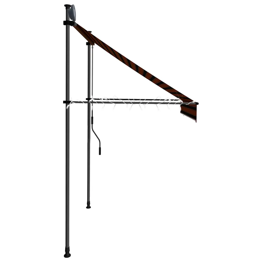Auvent manuel rétractable avec LED 200 cm Orange et marron - 5