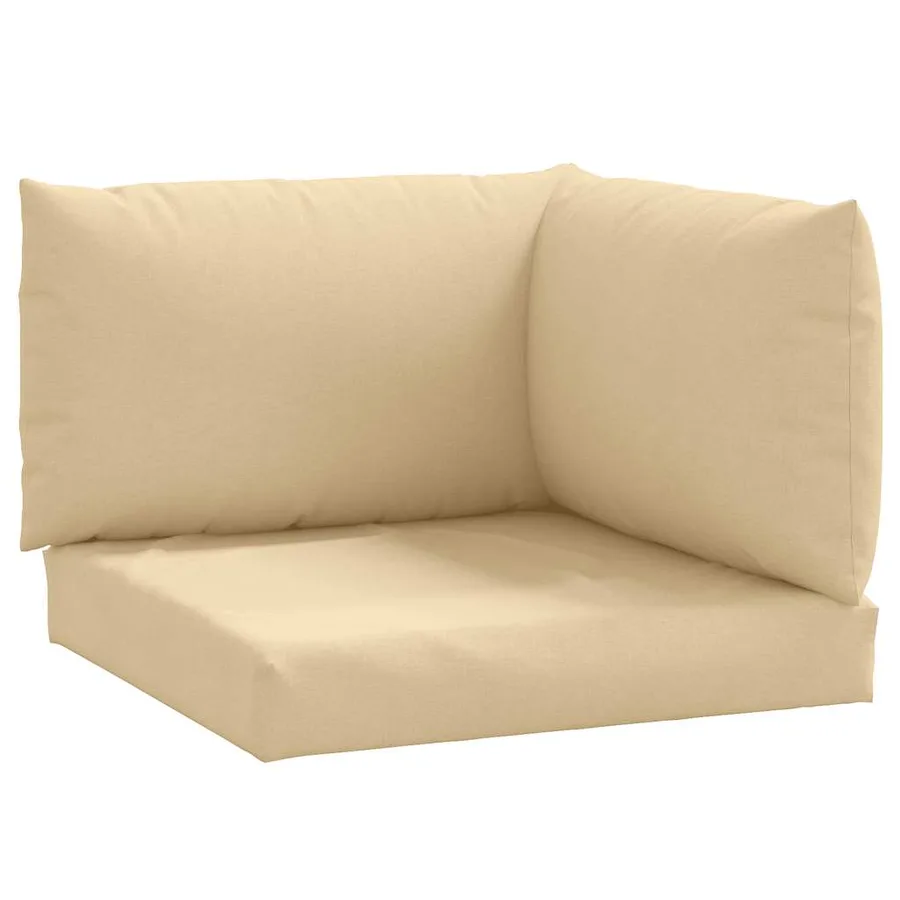 Coussins de palette lot de 3 beige mélangé tissu - 2