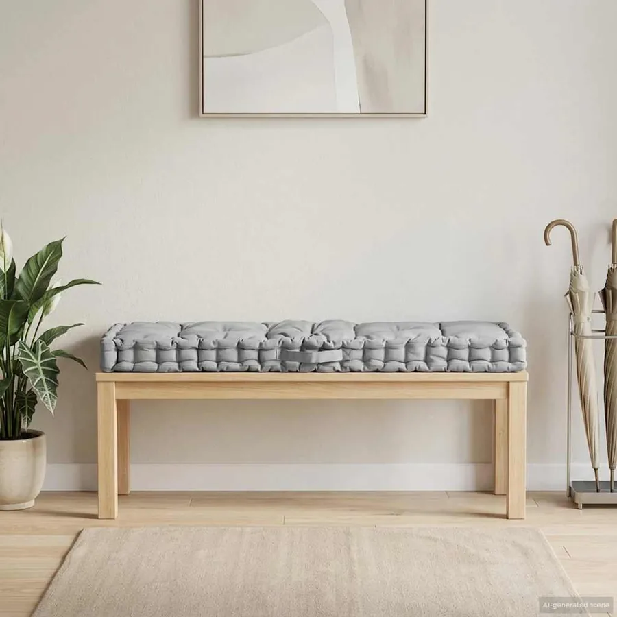 Coussin de plancher de palette Coton 120x40x7 cm Gris