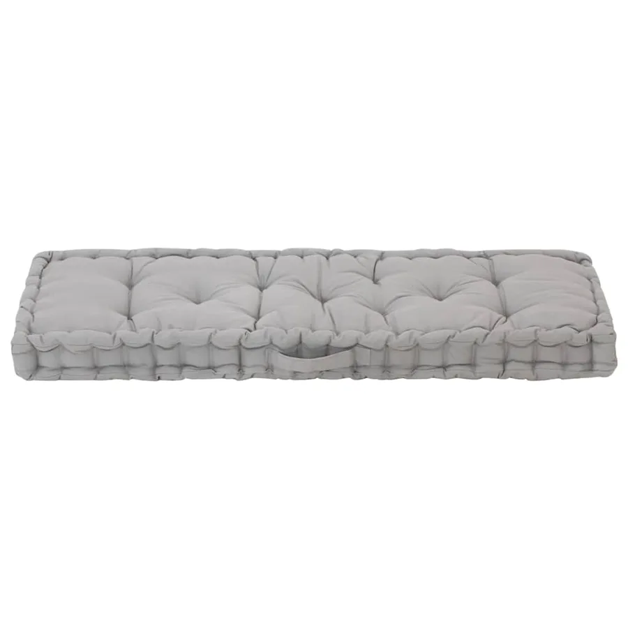 Coussin de plancher de palette Coton 120x40x7 cm Gris - 5