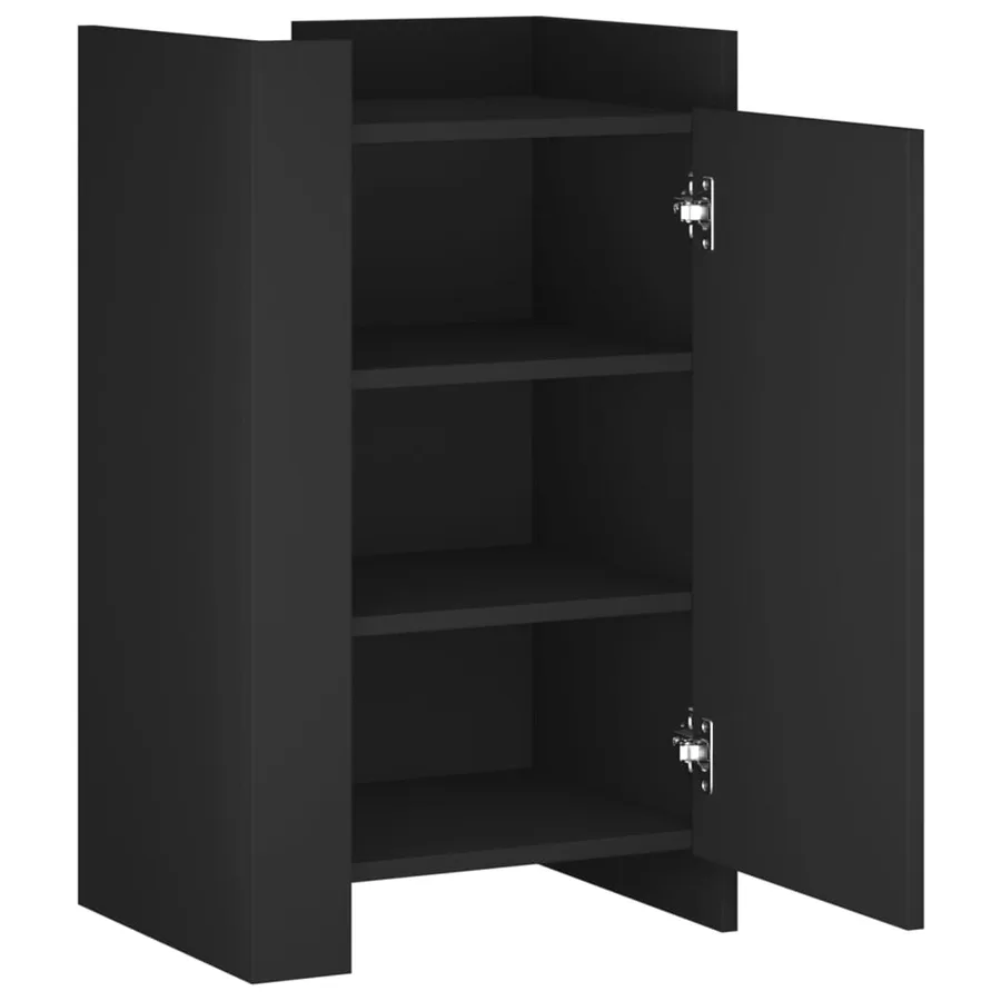 Buffet noir 45x35x75 cm bois d’ingénierie - 9