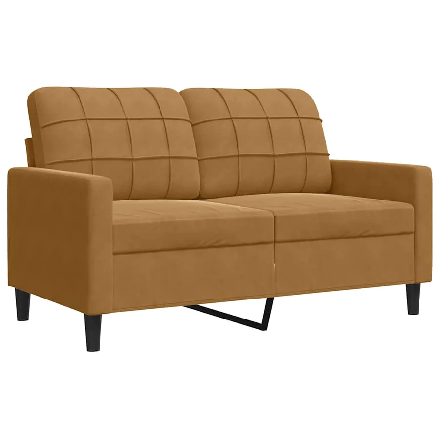 Canapé à 2 places Marron 120 cm Velours - 2