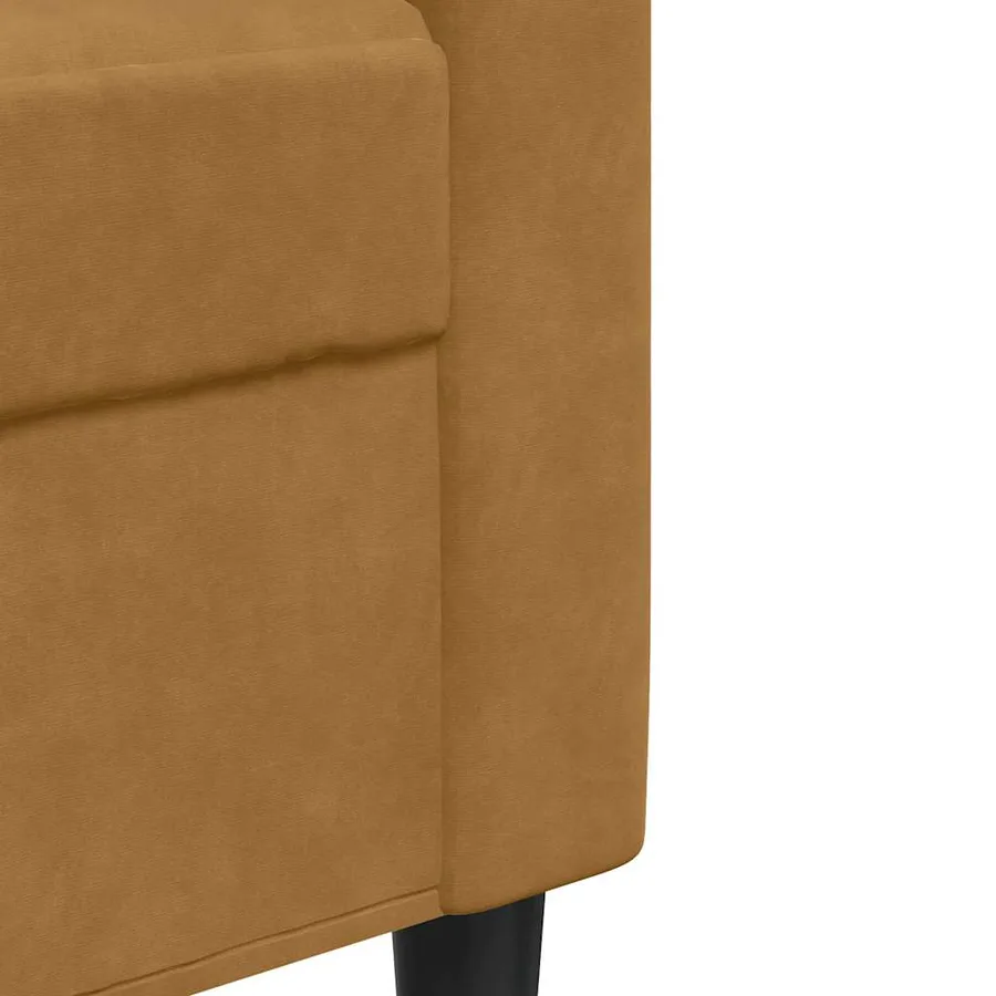 Canapé à 2 places Marron 120 cm Velours - 7