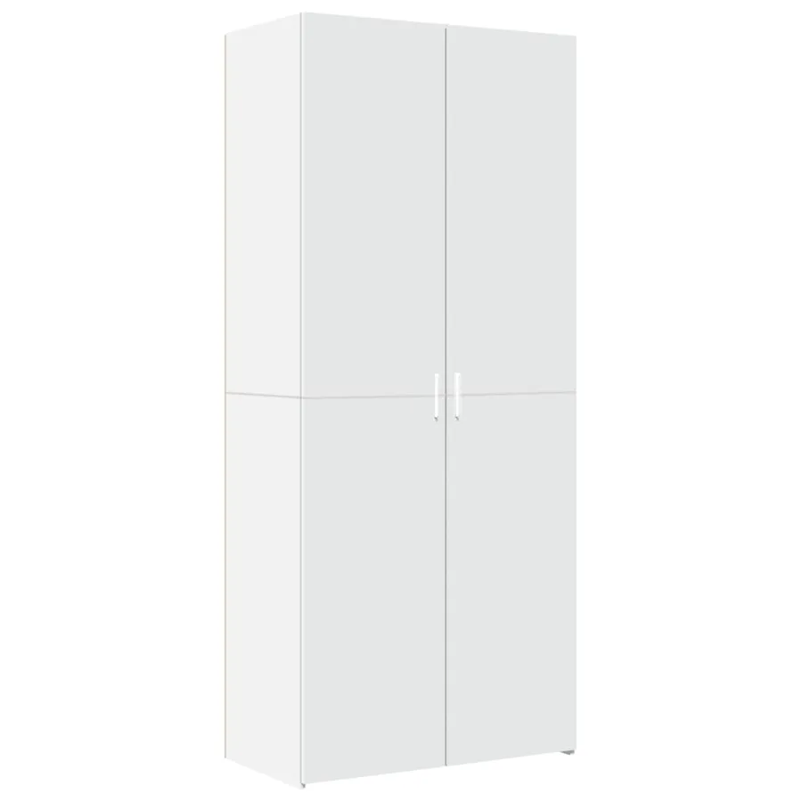 Buffet haut blanc 80x42,5x185 cm bois d'ingénierie - 2