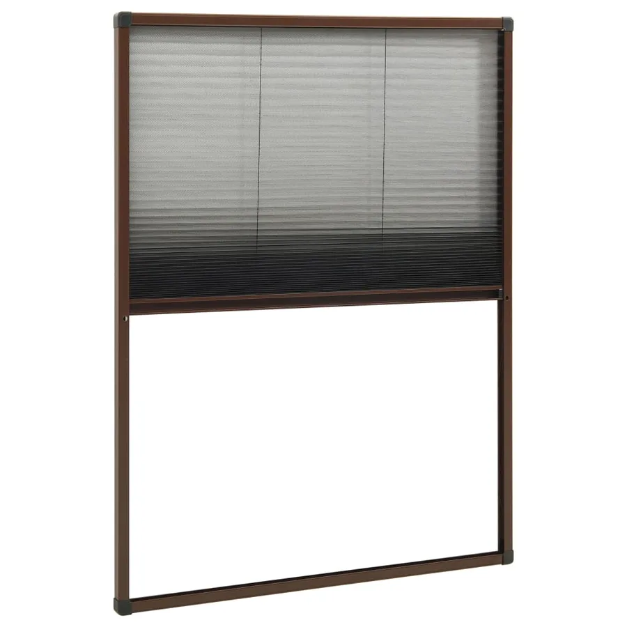 Moustiquaire plissée pour fenêtre Aluminium Marron 80x120 cm - 4