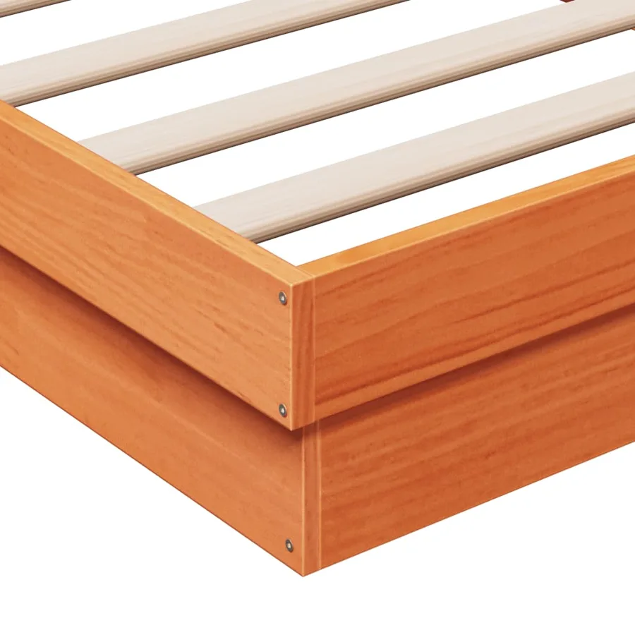 Cadre de lit à LED sans matelas 75x190 cm bois massif - 10