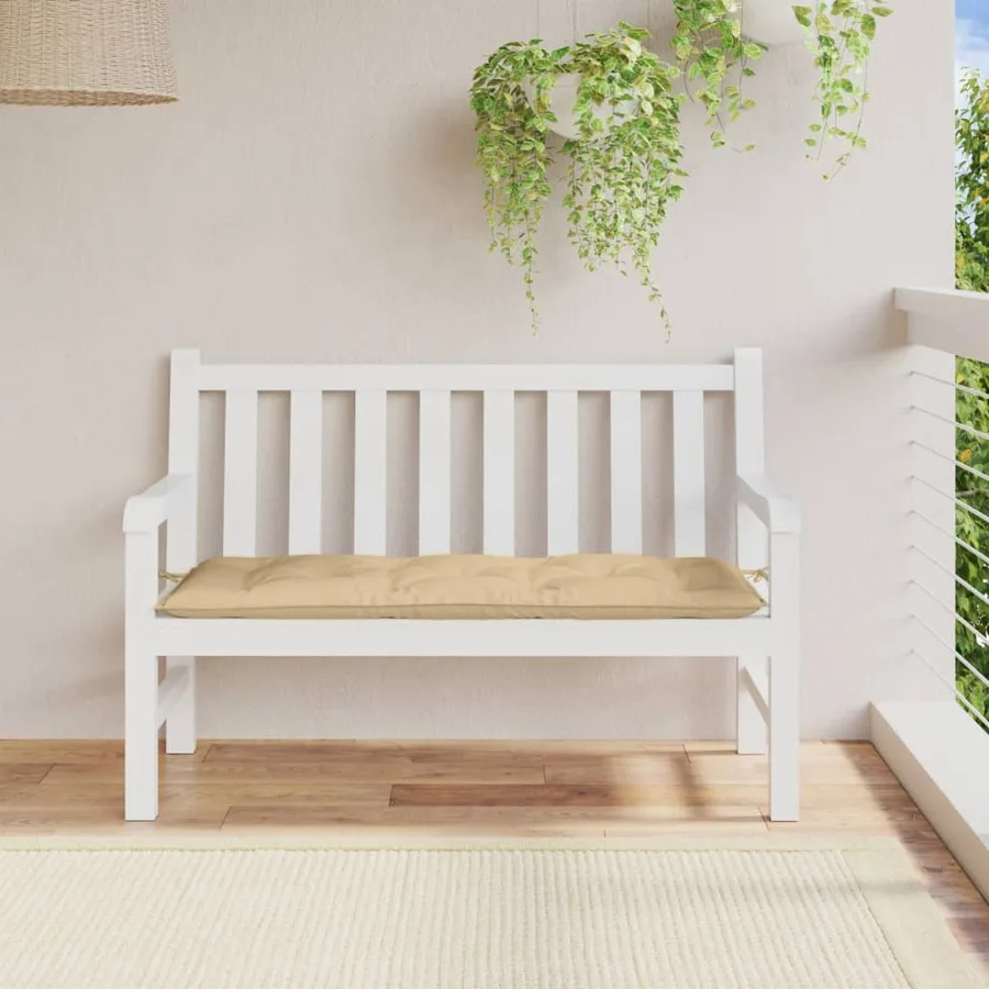 Coussin de banc de jardin beige mélangé 120x50x7 cm tissu - 3