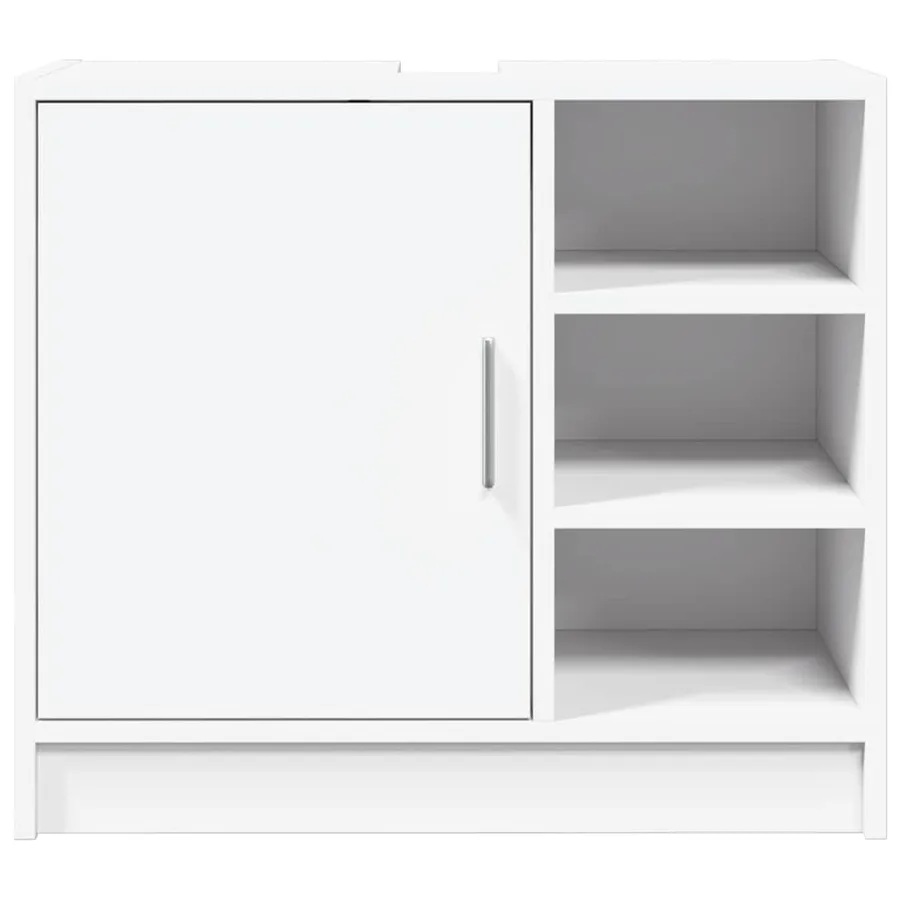 Armoire de lavabo blanc 63x29x55 cm bois d'ingénierie - 5
