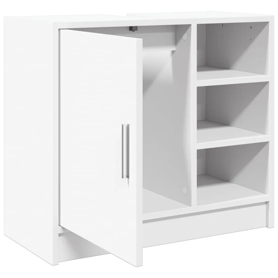 Armoire de lavabo blanc 63x29x55 cm bois d'ingénierie - 6