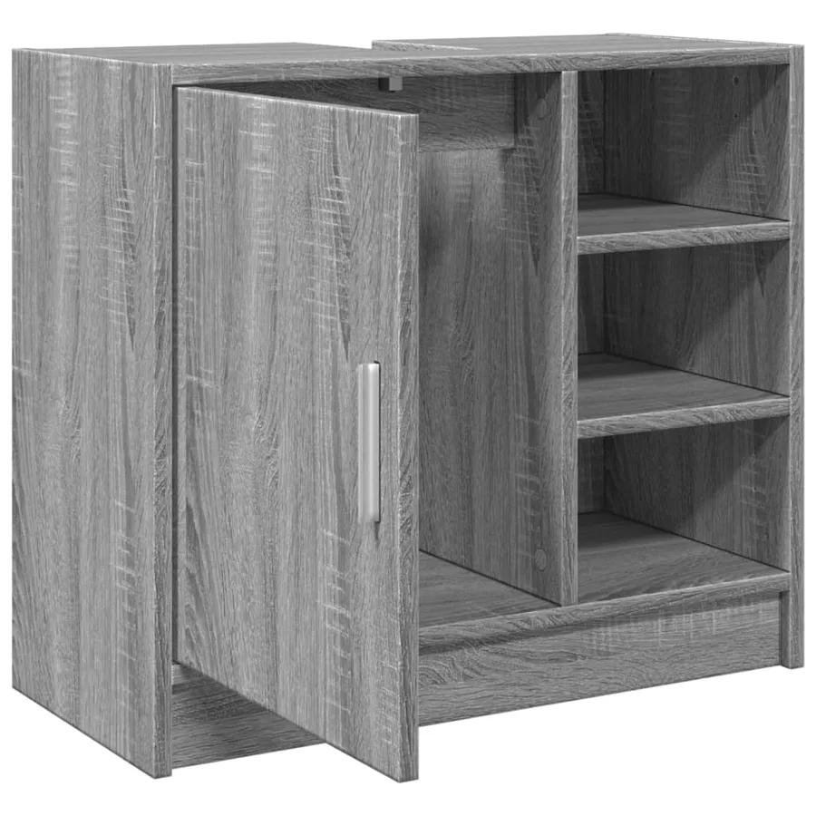 Armoire d'évier sonoma gris 63x29x55 cm bois d'ingénierie - 5