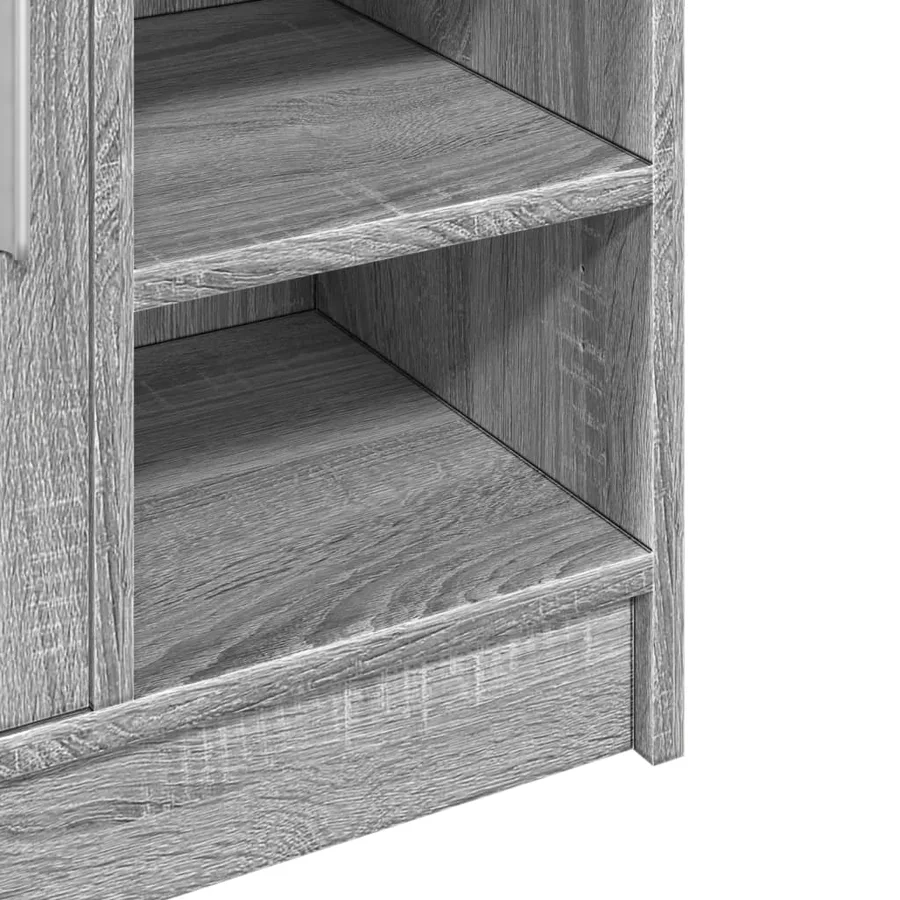 Armoire d'évier sonoma gris 63x29x55 cm bois d'ingénierie - 9