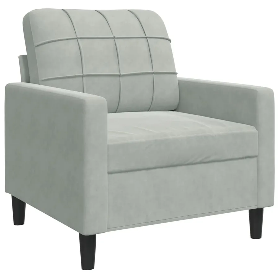 Ensemble de canapés 4 pcs avec coussins Gris clair Velours - 6