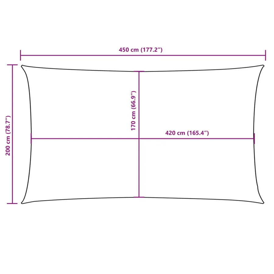 Voile de parasol tissu oxford rectangulaire 2x4,5 m blanc - 10