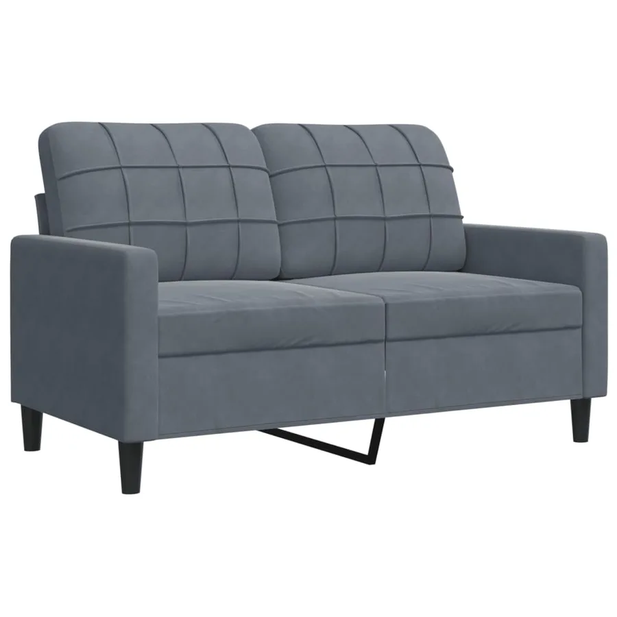 Ensemble de canapés 2 pcs avec coussins et traversins velours - 5