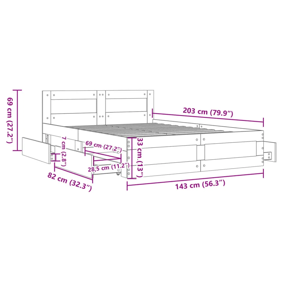 Cadre de lit avec tête de lit sans matelas blanc 140x200 cm - 11