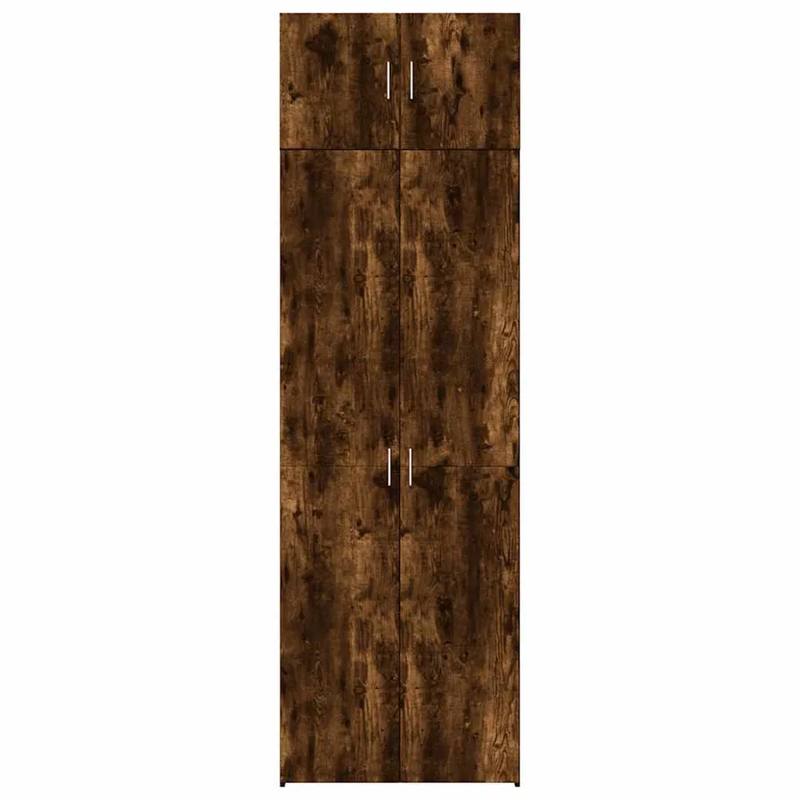 Armoire de rangement chêne fumé 70x42,5x225cm bois d'ingénierie - 4