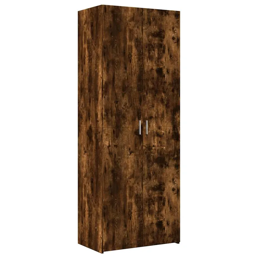 Armoire de rangement chêne fumé 70x42,5x225cm bois d'ingénierie - 6