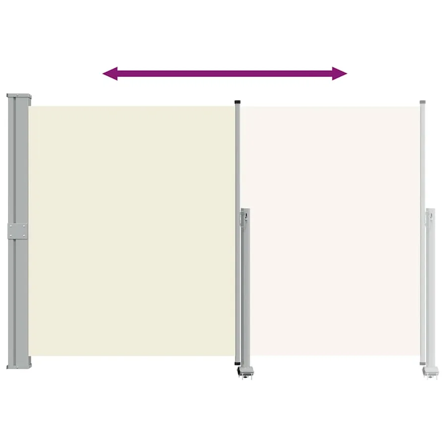 Retractable patio side awning 160 x 300 cm Off-white - 10