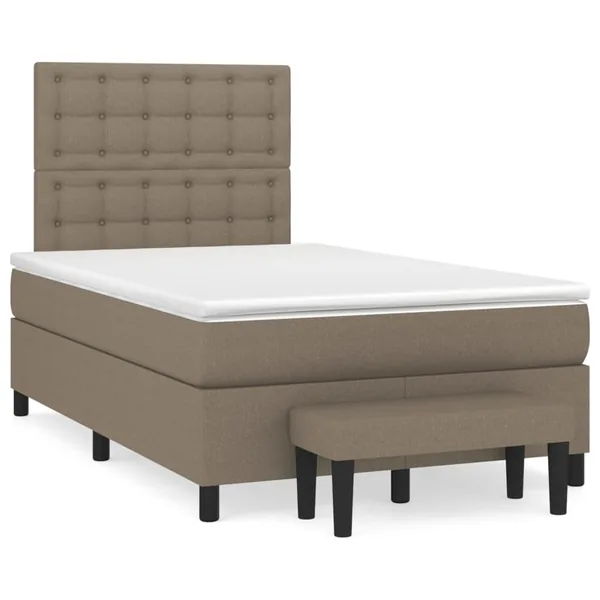 Sommier à lattes de lit avec matelas taupe 120x190 cm tissu