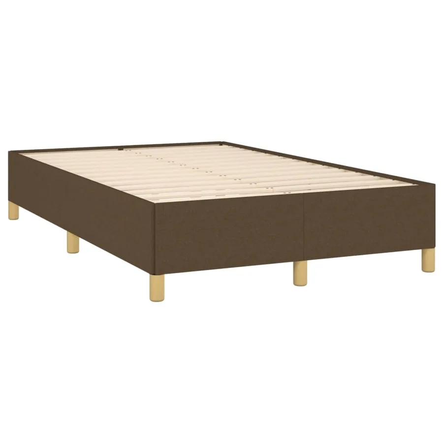 Sommier à lattes de lit et matelas marron foncé 120x190cm tissu - 4