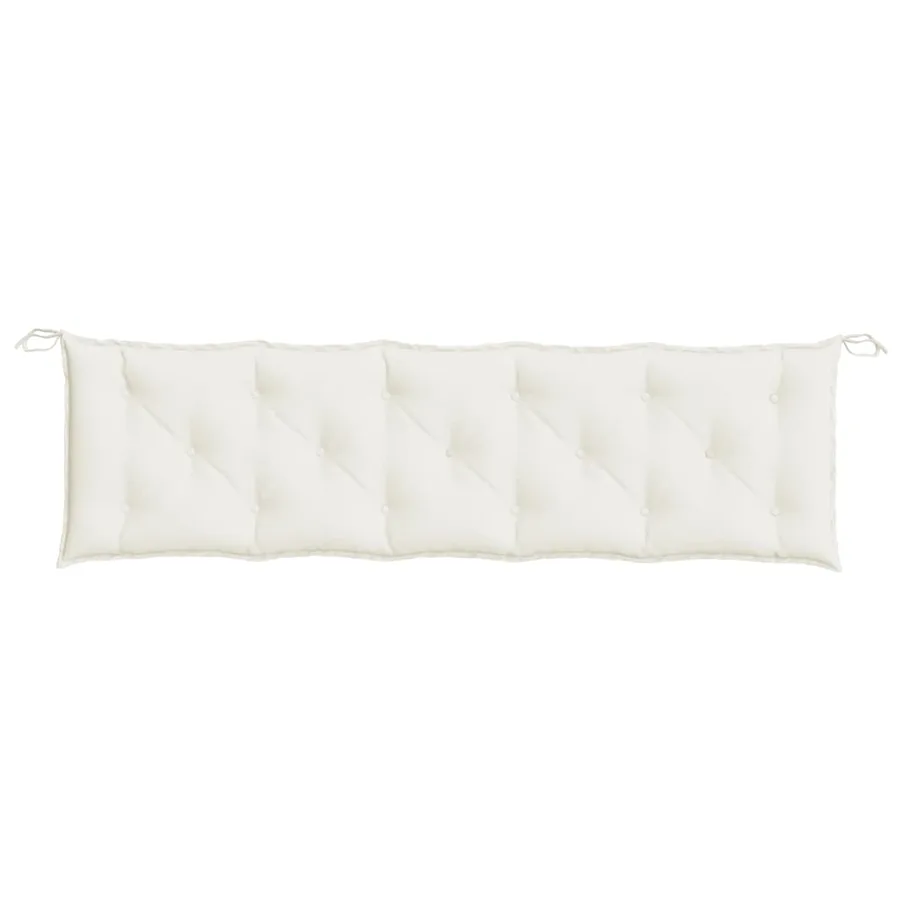 Coussin de banc de jardin crème mélangé 180x50x7 cm tissu - 4