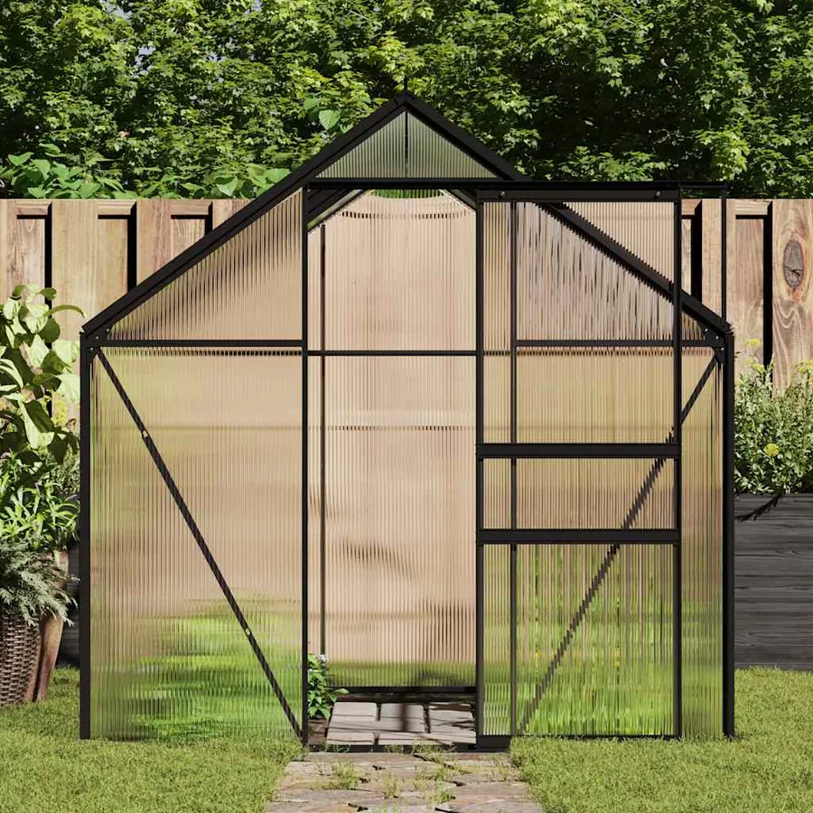 Serre avec cadre de base Anthracite Aluminium 4,75 m²